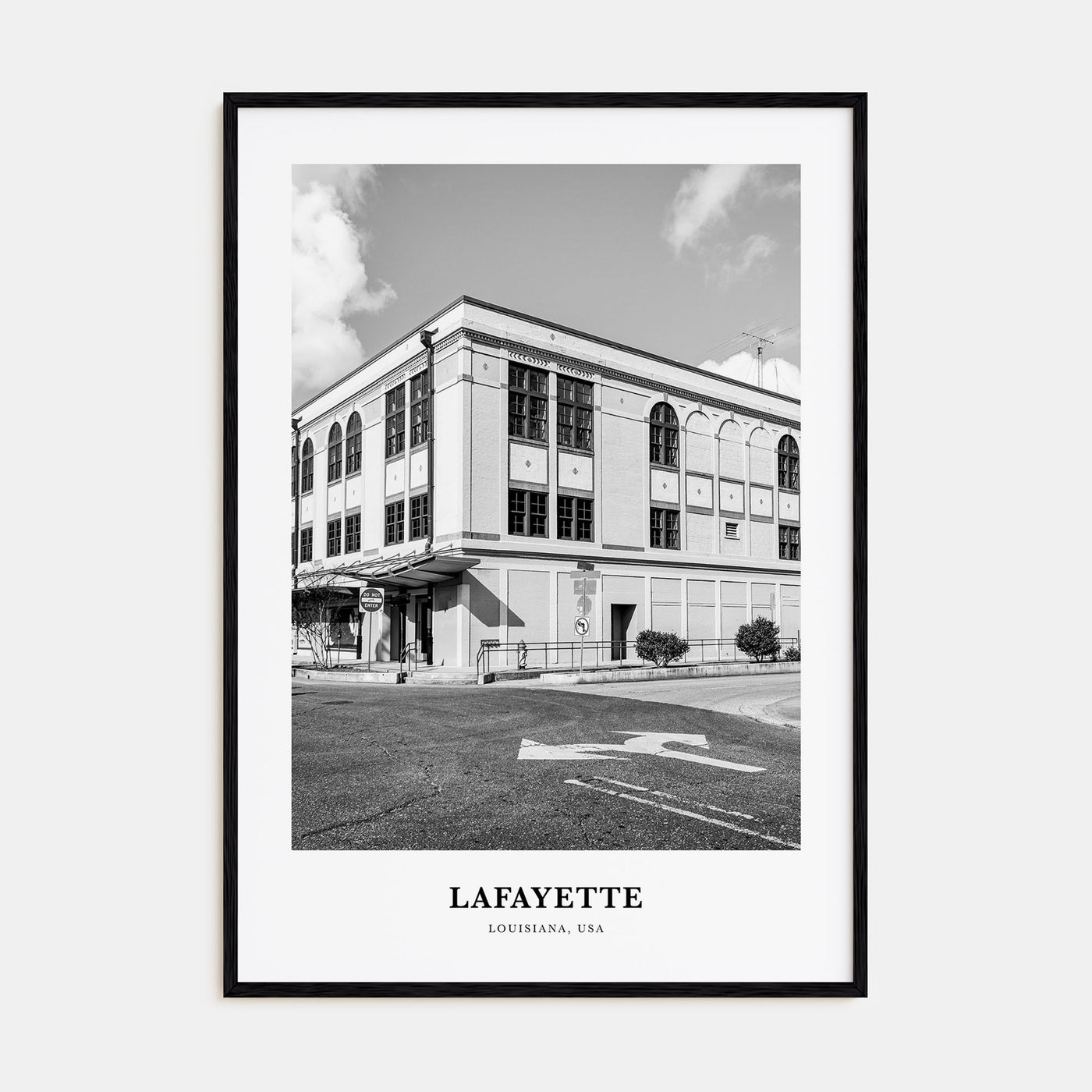 Lafayette, Louisiana Portrait B&W Poster