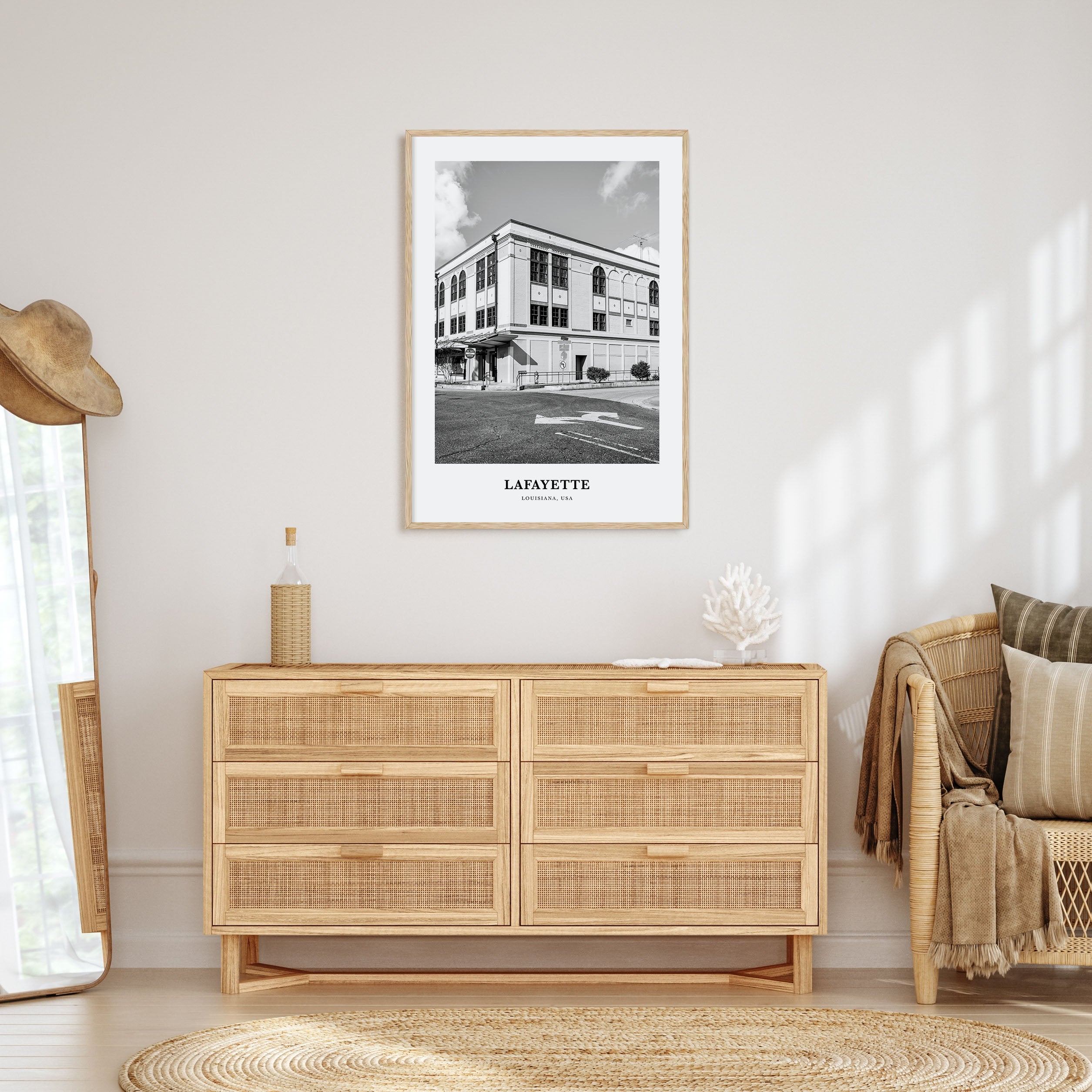 Lafayette, Louisiana Portrait B&W Poster