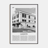Lafayette, Louisiana Travel B&W Poster