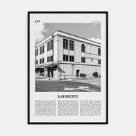 Lafayette, Louisiana Travel B&W Poster