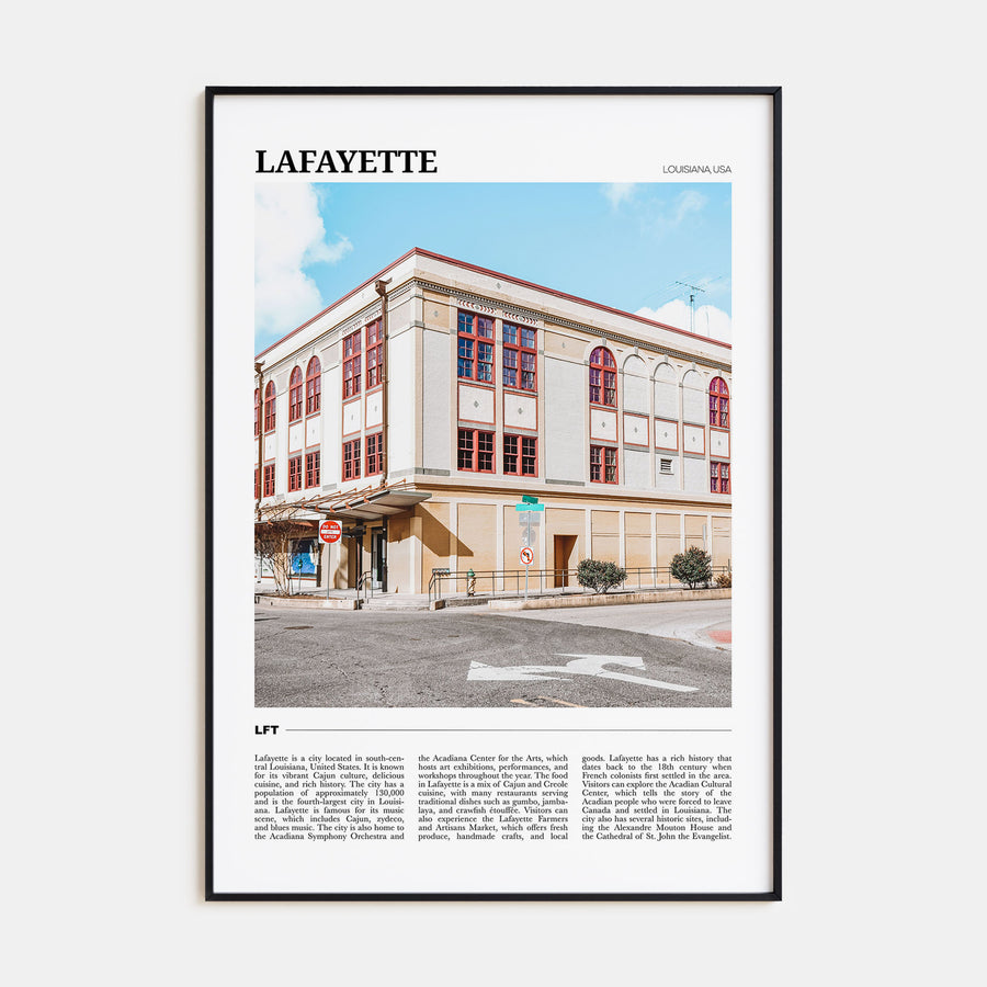 Lafayette, Louisiana Travel Color Poster