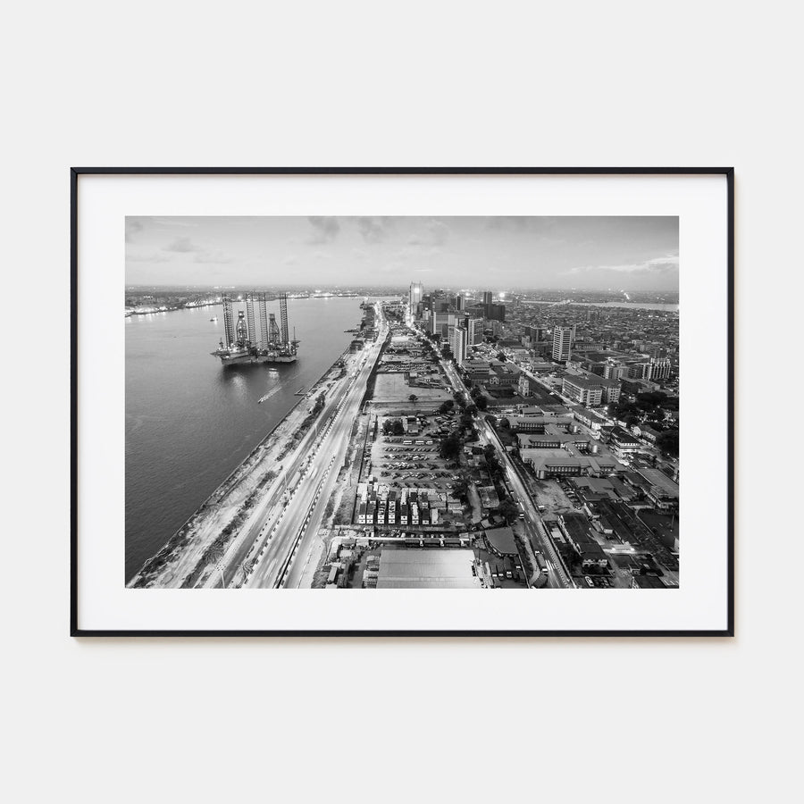 Lagos, Nigeria Landscape B&W Poster