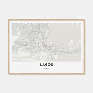 Lagos, Nigeria Map Landscape Poster