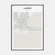 Lagos, Nigeria Map Portrait Poster