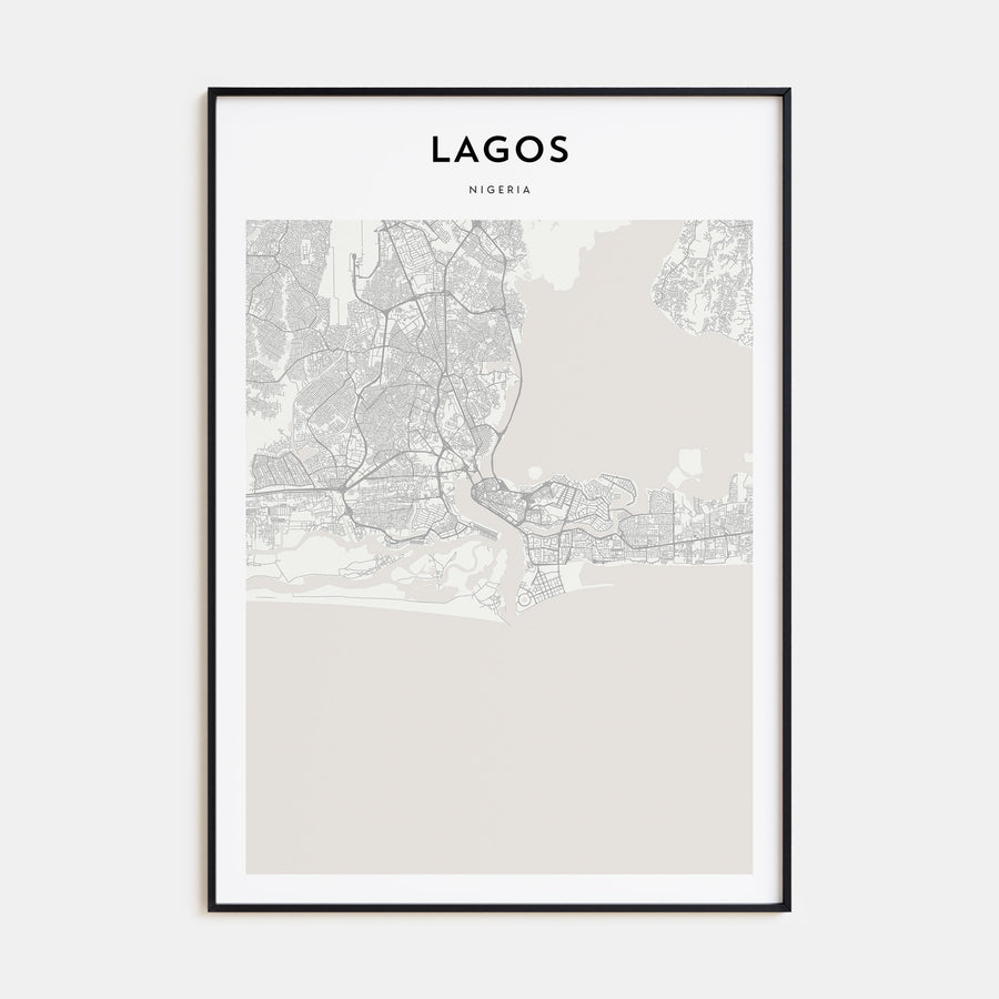 Lagos, Nigeria Map Portrait Poster