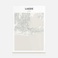 Lagos, Nigeria Map Portrait Poster