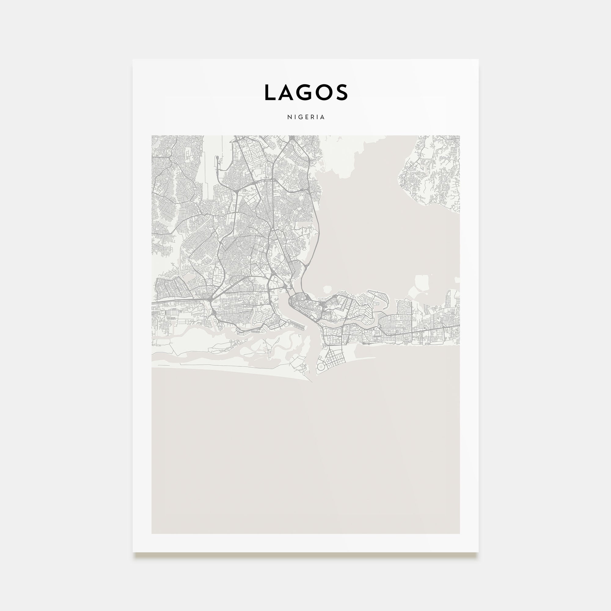 Lagos, Nigeria Map Portrait Poster