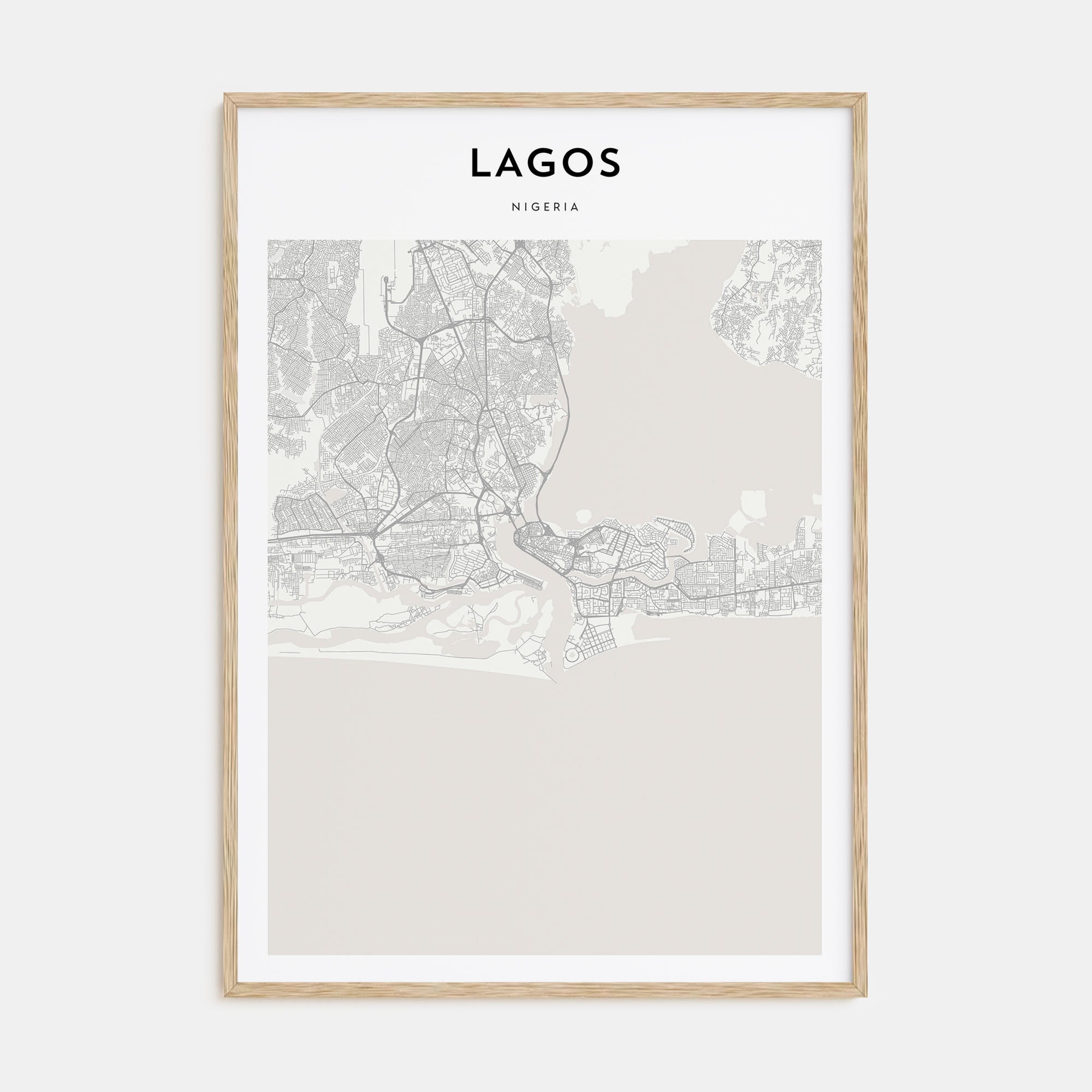 Lagos, Nigeria Map Portrait Poster