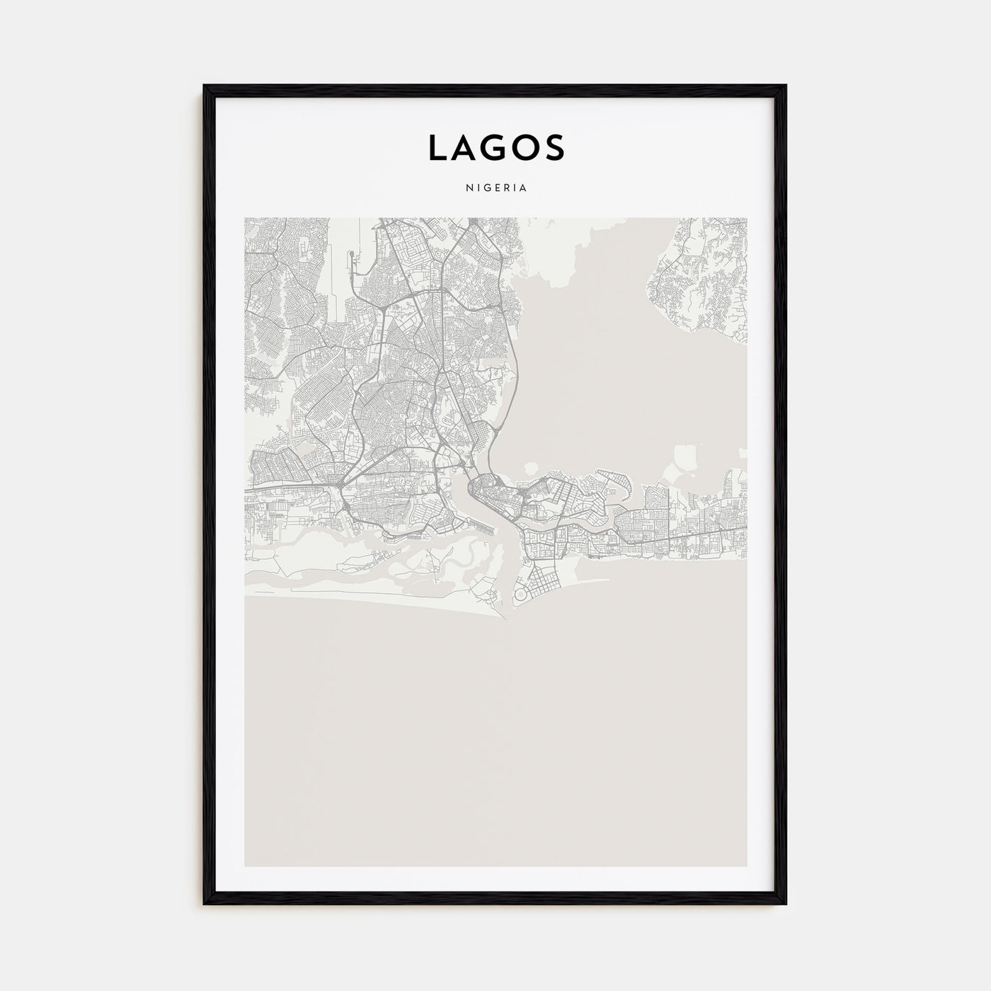Lagos, Nigeria Map Portrait Poster