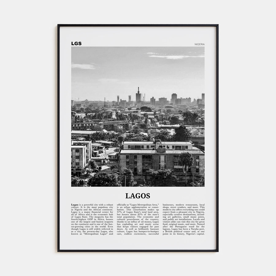 Lagos, Nigeria Travel B&W No 1 Poster