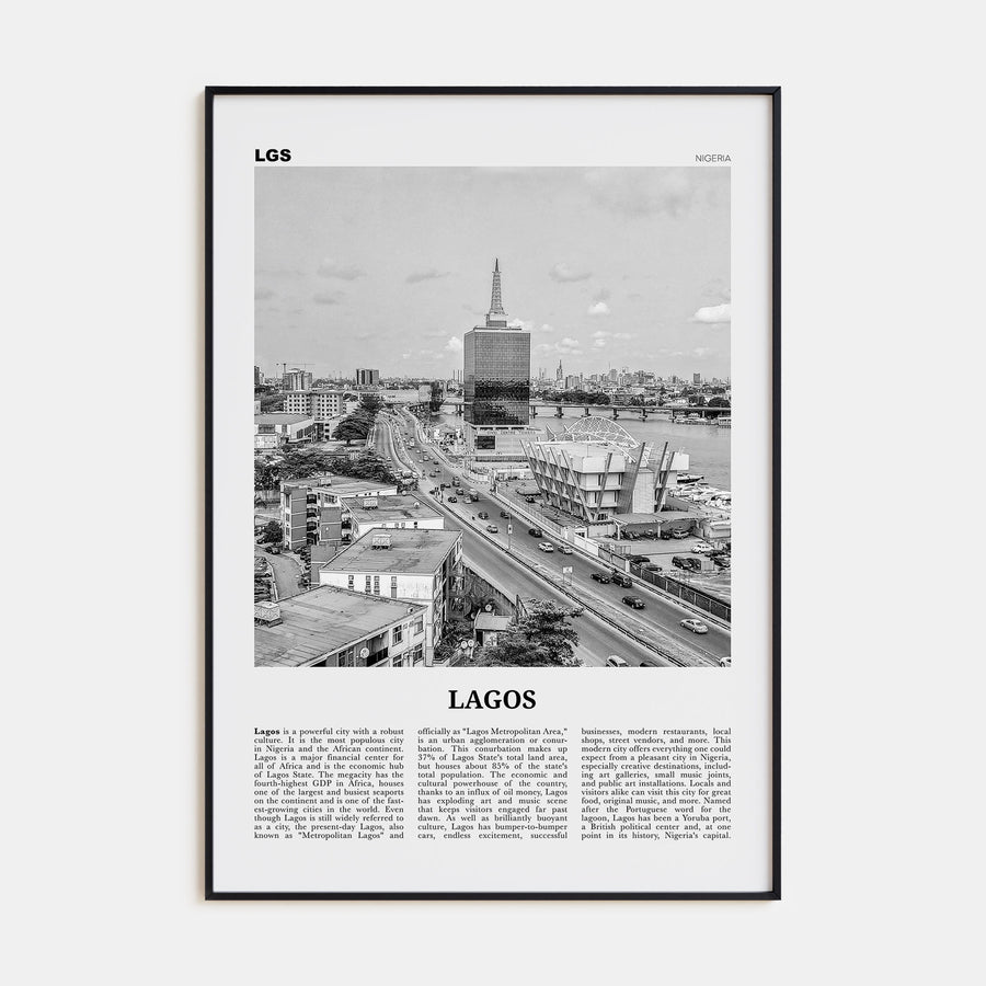Lagos, Nigeria Travel B&W No 2 Poster