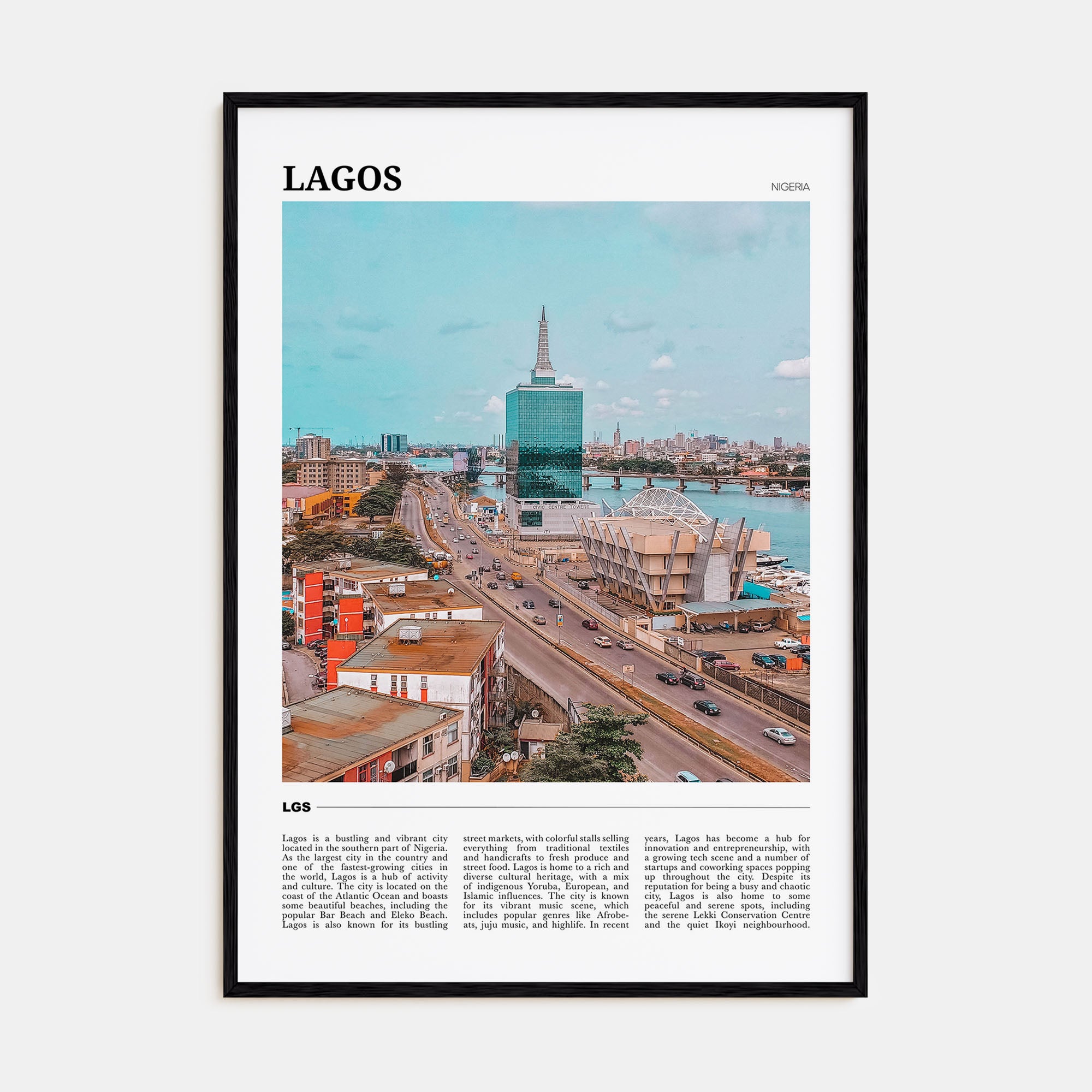 Lagos, Nigeria Travel Color Poster