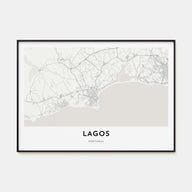 Lagos, Portugal Map Landscape Poster