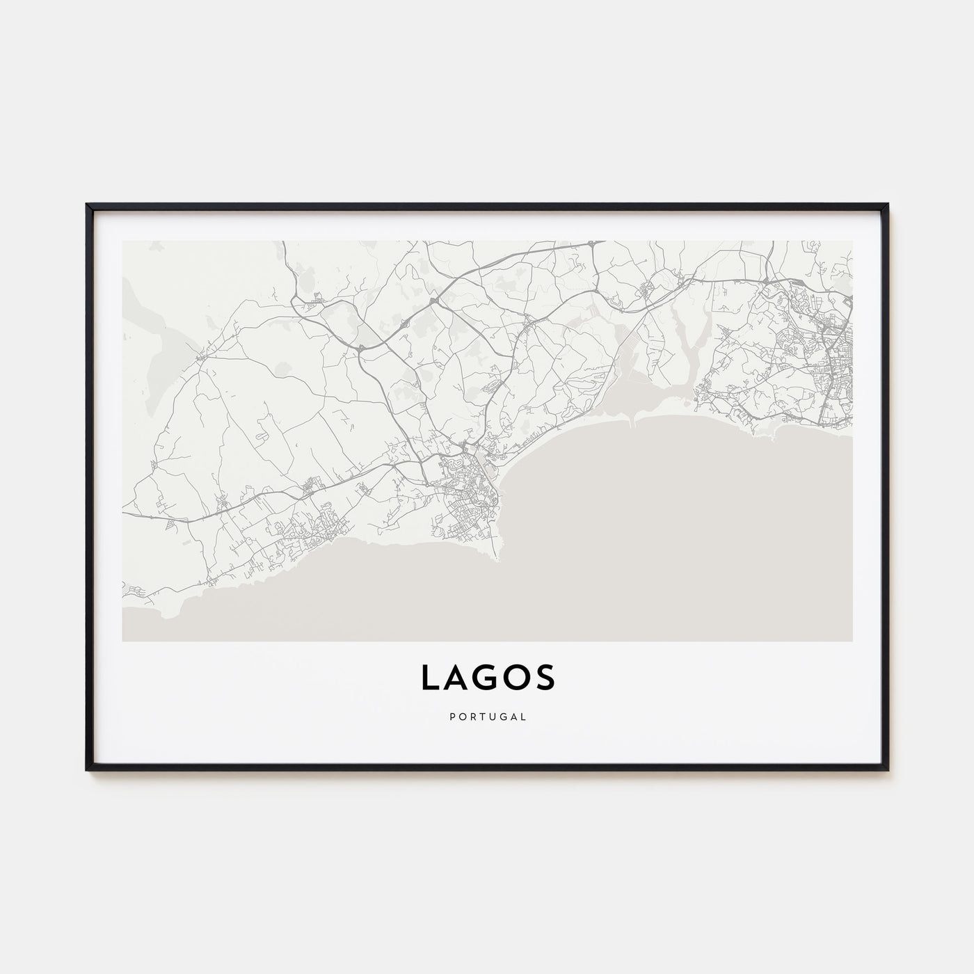 Lagos, Portugal Map Landscape Poster