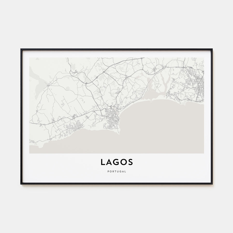 Lagos, Portugal Map Landscape Poster