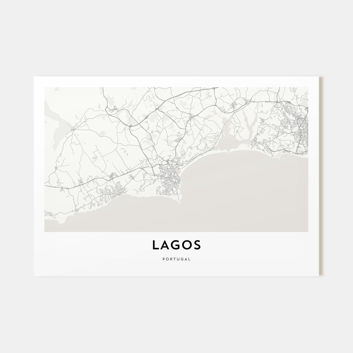 Lagos, Portugal Map Landscape Poster