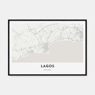 Lagos, Portugal Map Landscape Poster