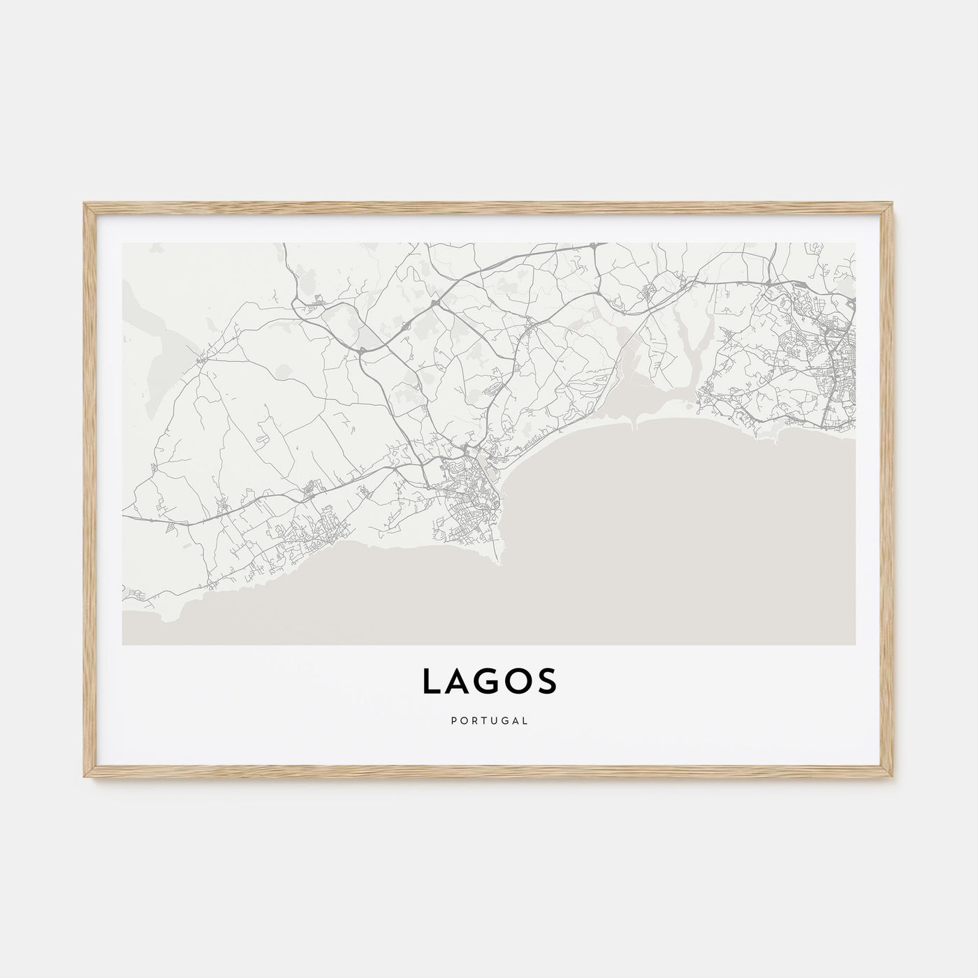 Lagos, Portugal Map Landscape Poster