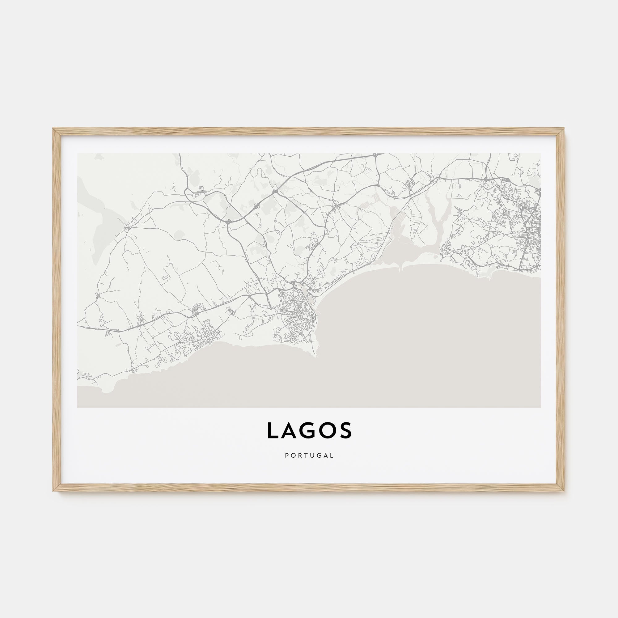 Lagos, Portugal Map Landscape Poster