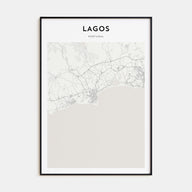 Lagos, Portugal Map Portrait Poster