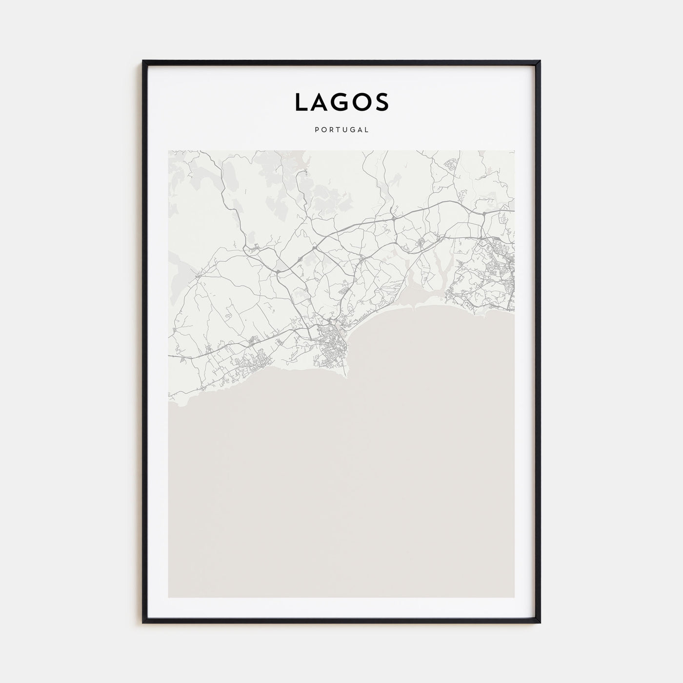 Lagos, Portugal Map Portrait Poster