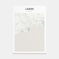 Lagos, Portugal Map Portrait Poster