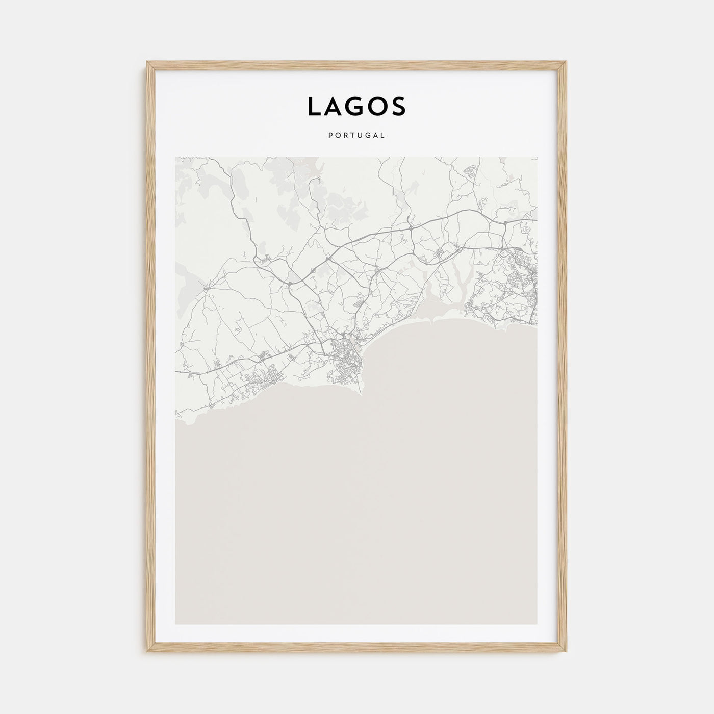 Lagos, Portugal Map Portrait Poster