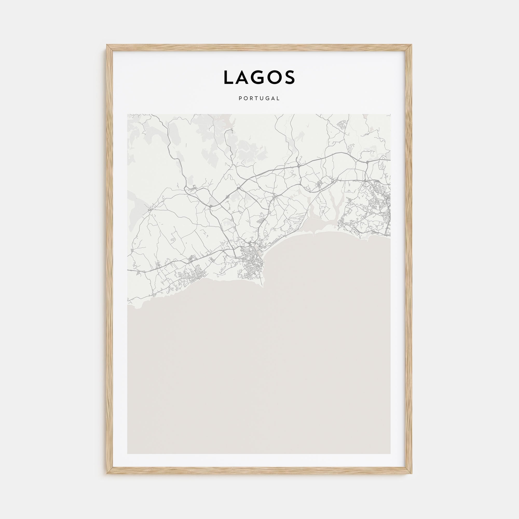 Lagos, Portugal Map Portrait Poster