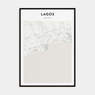 Lagos, Portugal Map Portrait Poster