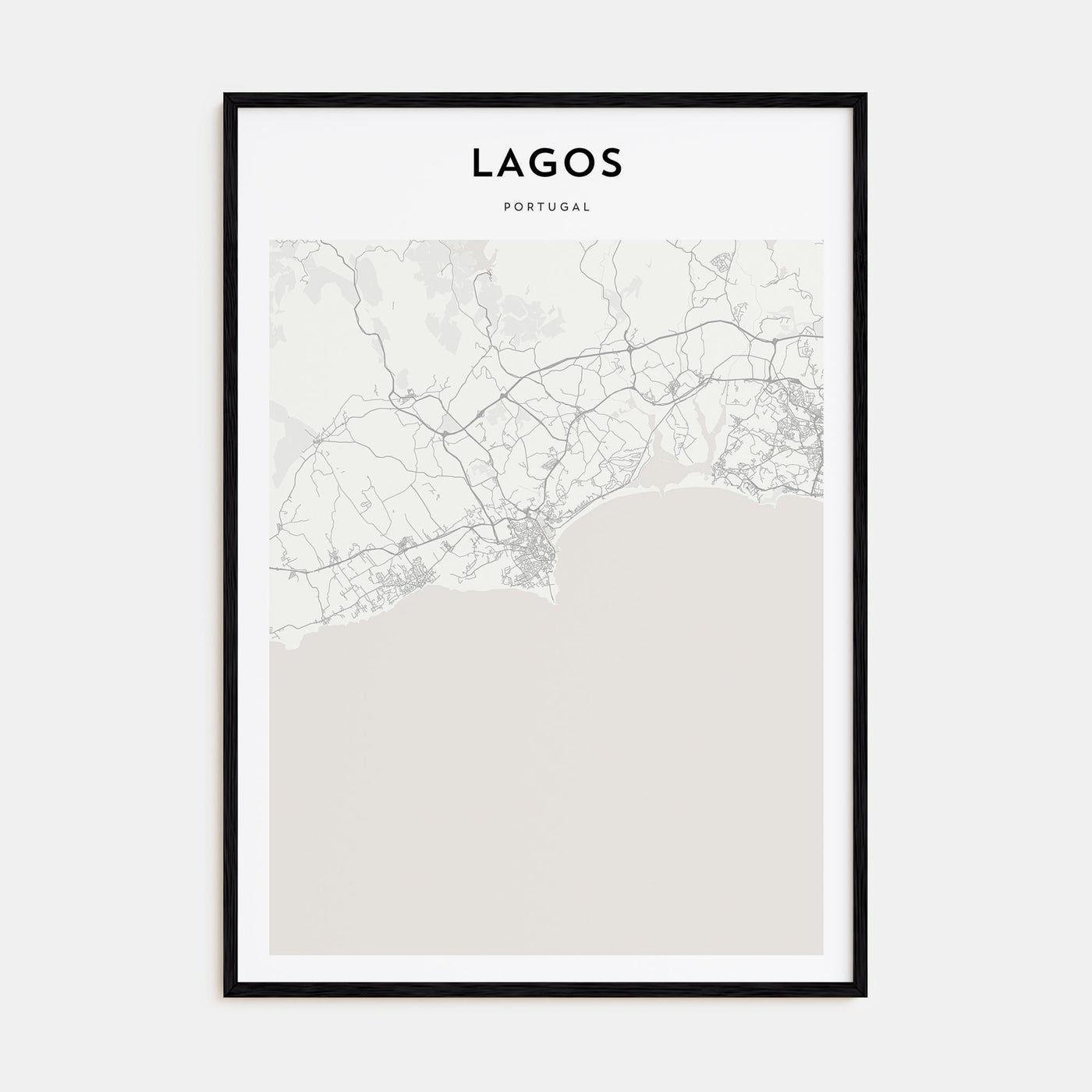 Lagos, Portugal Map Portrait Poster