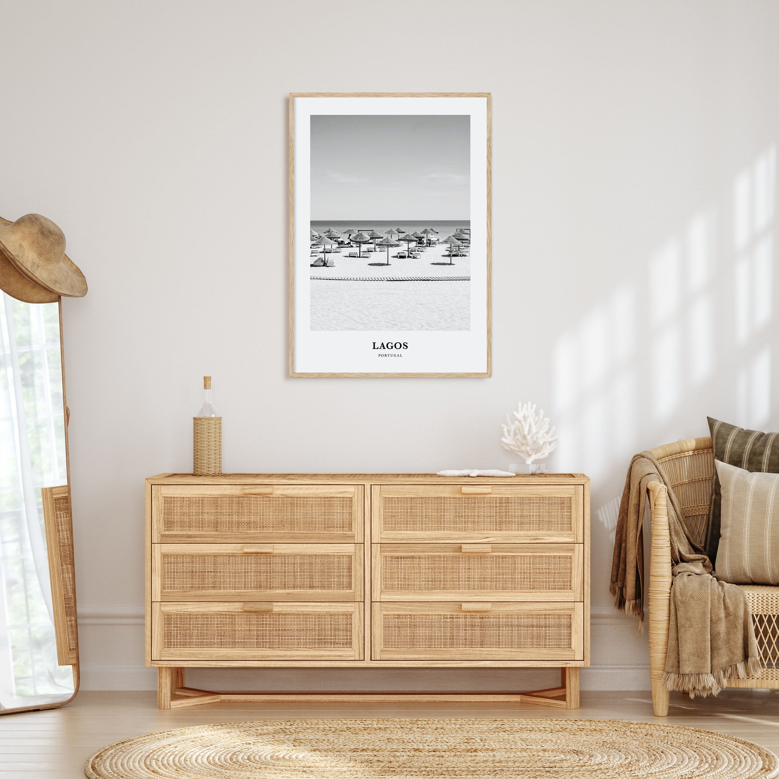 Lagos, Portugal Portrait B&W Poster