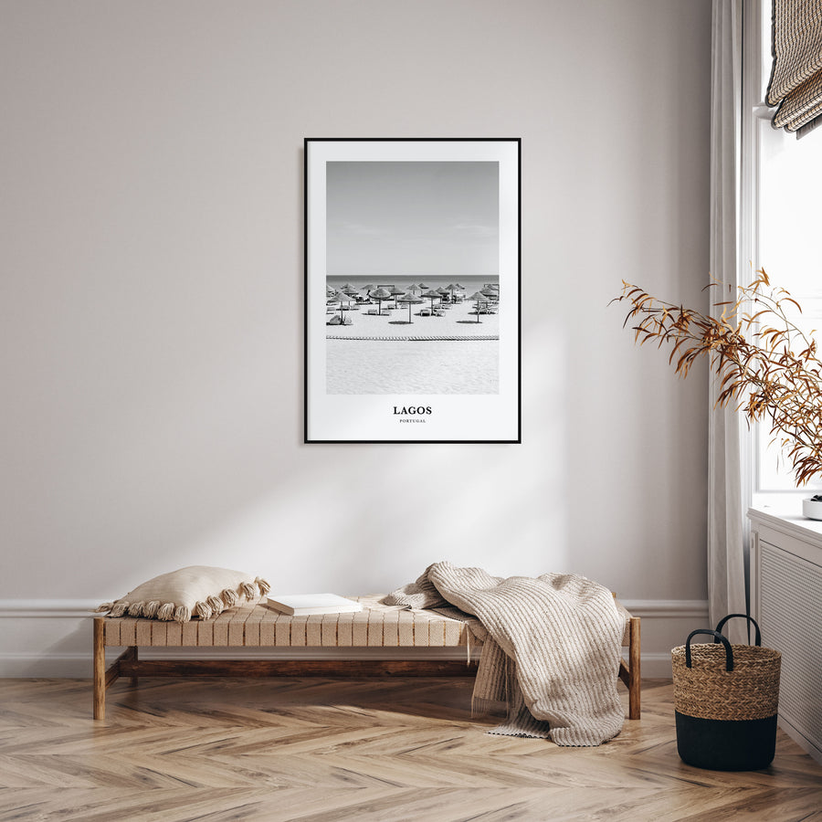 Lagos, Portugal Portrait B&W Poster