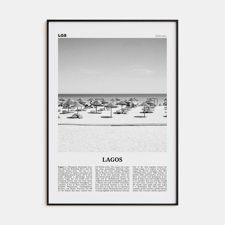 Lagos, Portugal Travel B&W Poster