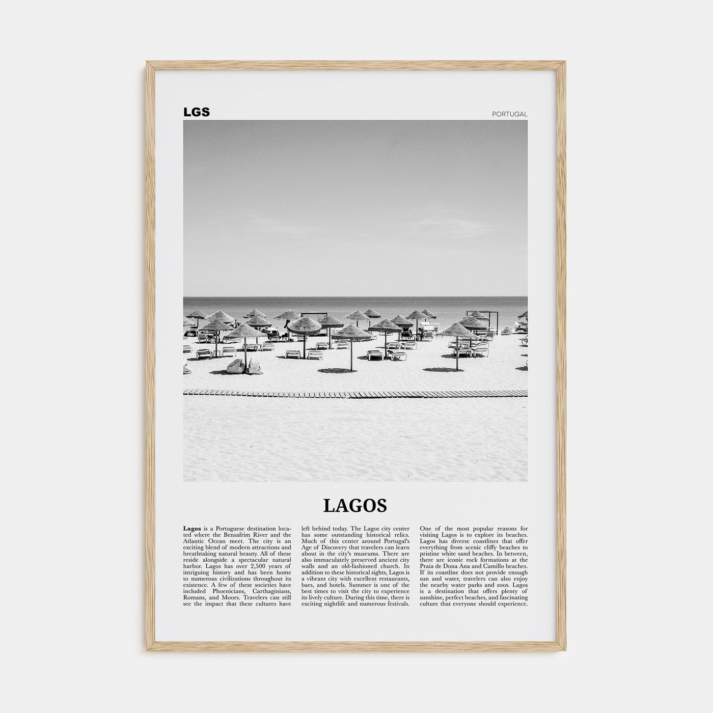 Lagos, Portugal Travel B&W Poster
