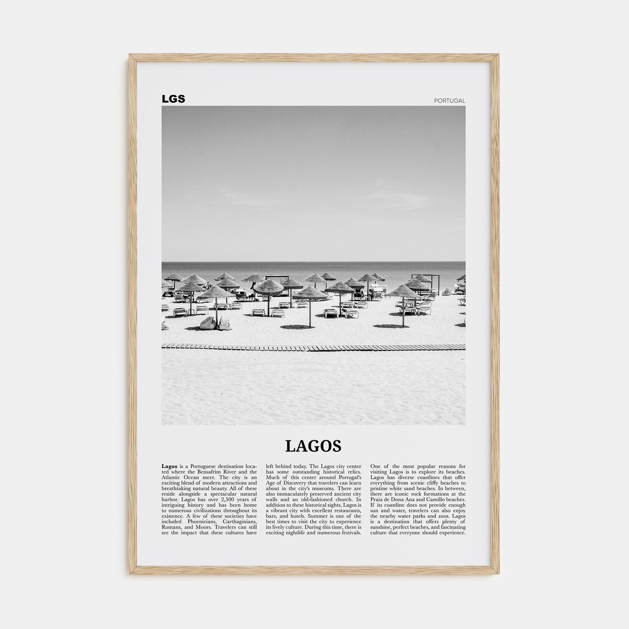 Lagos, Portugal Travel B&W Poster