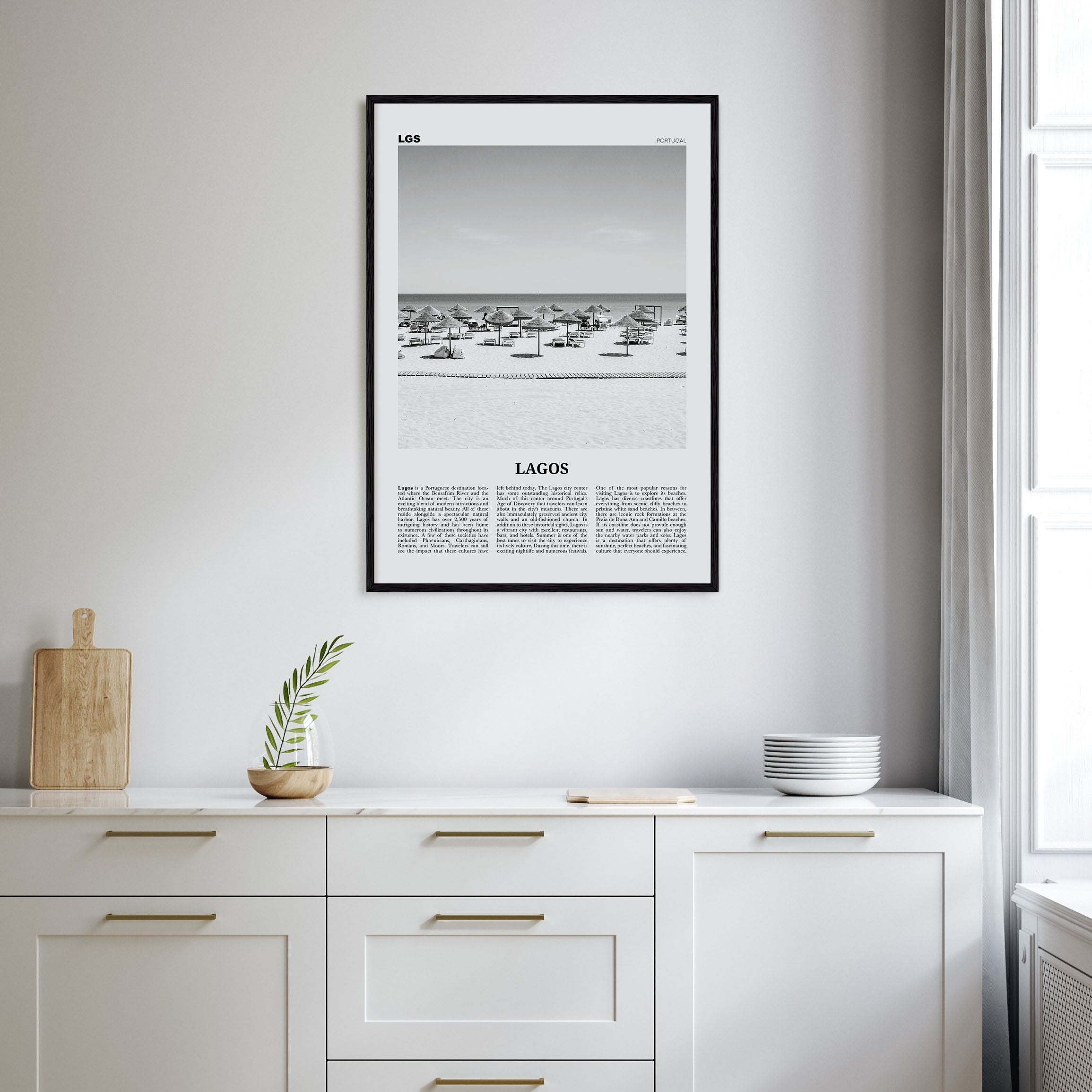 Lagos, Portugal Travel B&W Poster