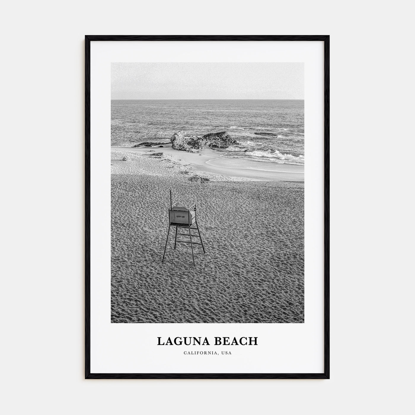 Laguna Beach Portrait B&W No 1 Poster