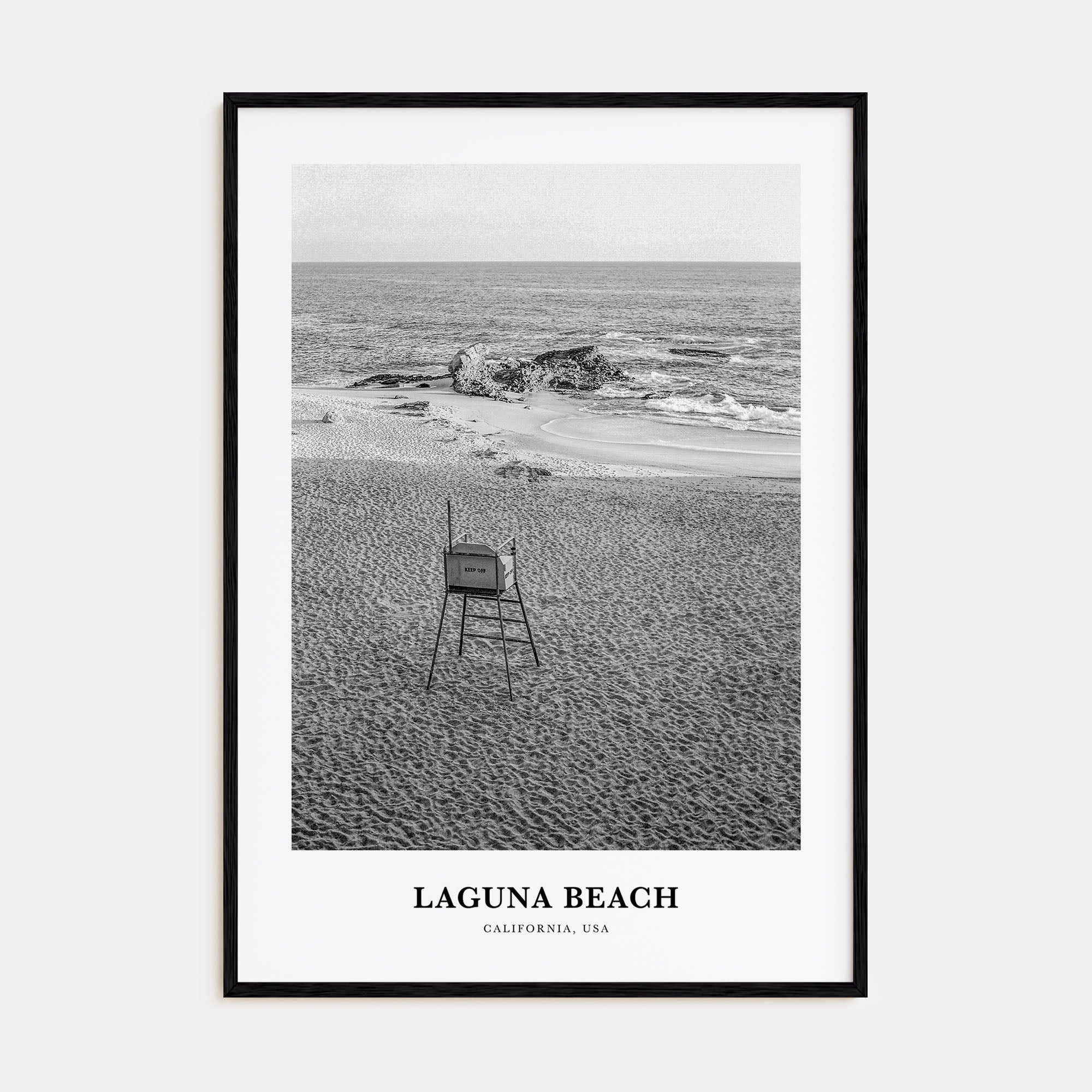 Laguna Beach Portrait B&W No 1 Poster