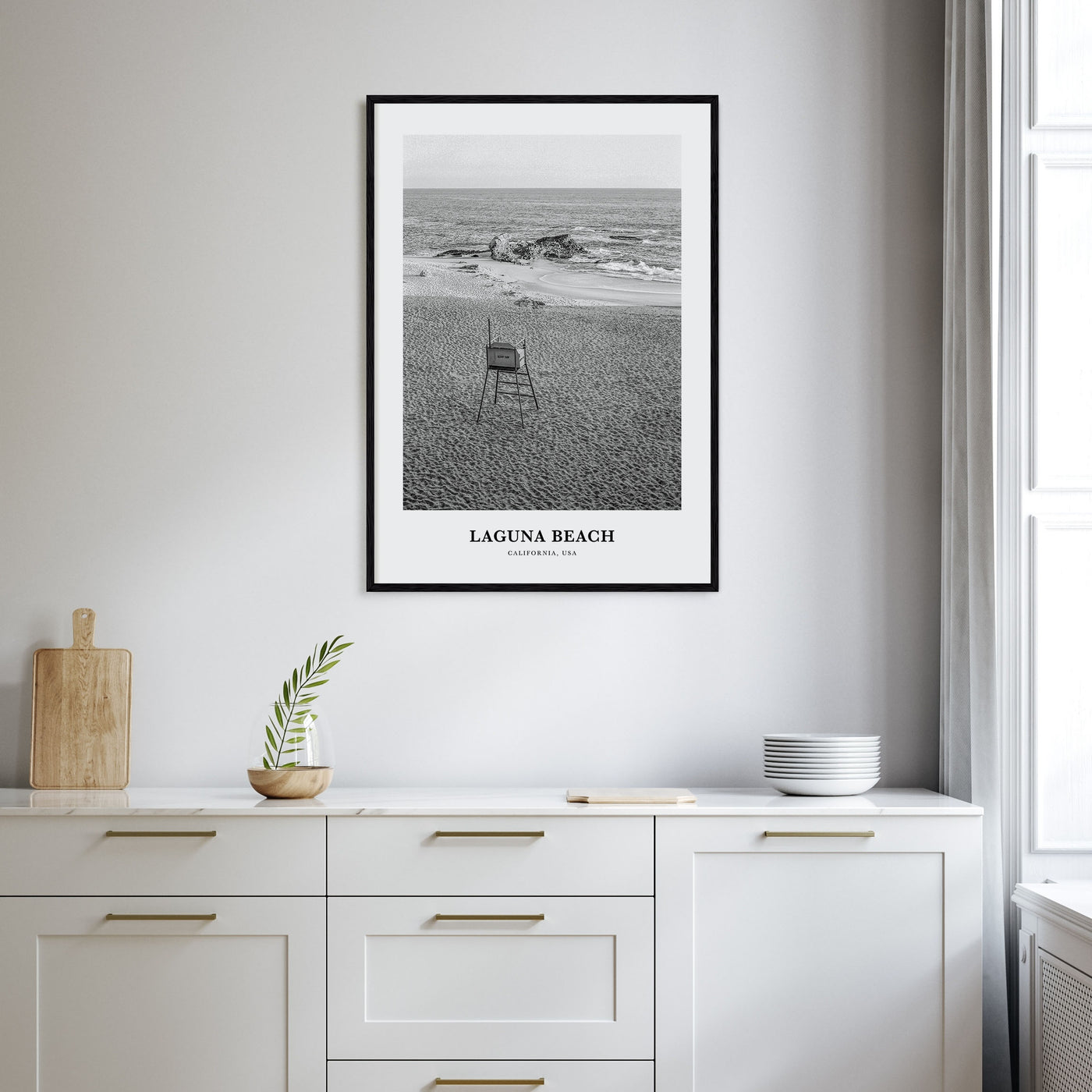 Laguna Beach Portrait B&W No 1 Poster