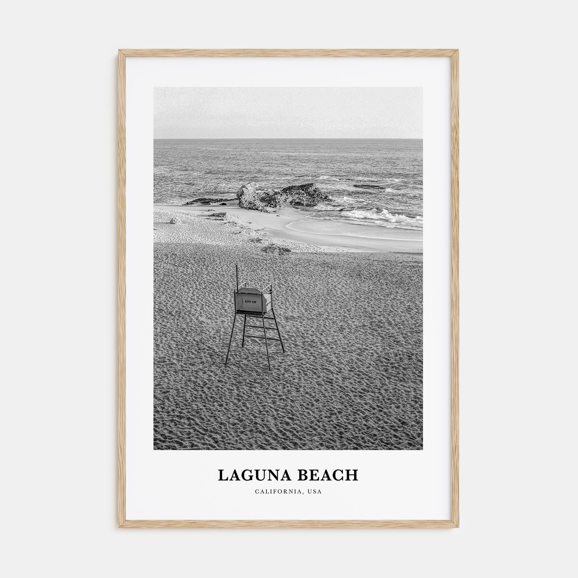 Laguna Beach Portrait B&W No 1 Poster