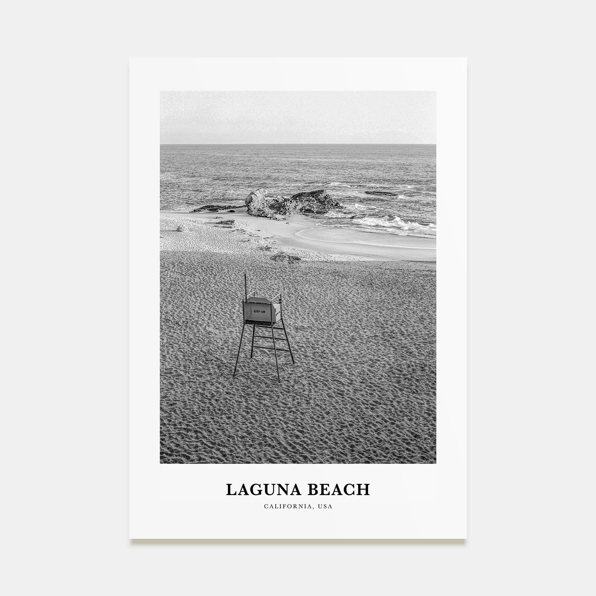 Laguna Beach Portrait B&W No 1 Poster