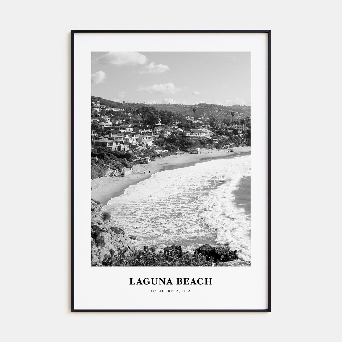 Laguna Beach Portrait B&W No 2 Poster