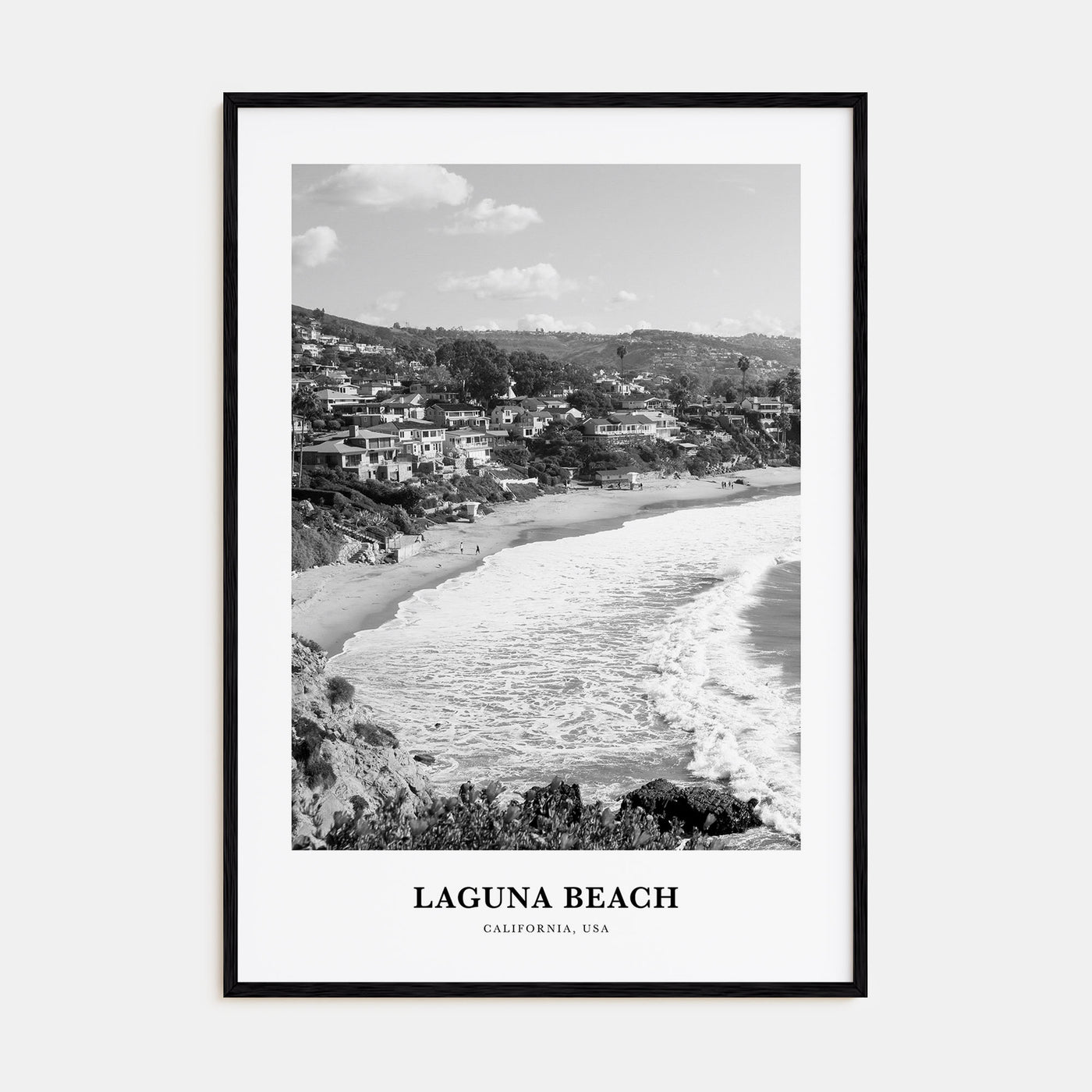 Laguna Beach Portrait B&W No 2 Poster