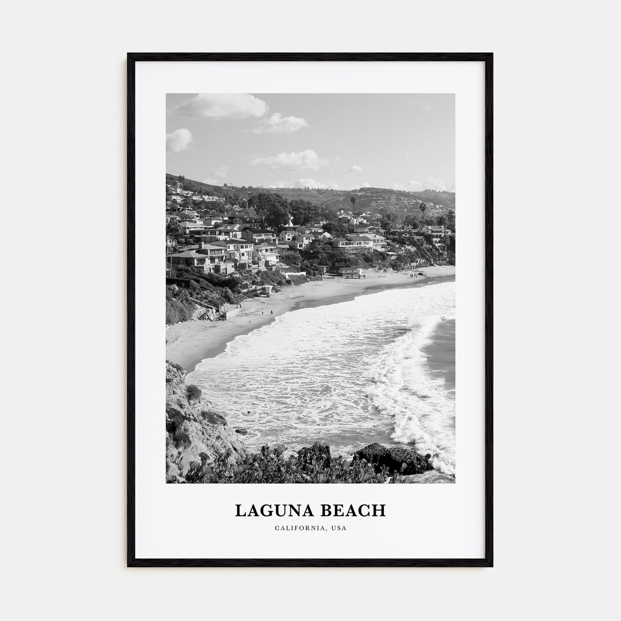 Laguna Beach Portrait B&W No 2 Poster