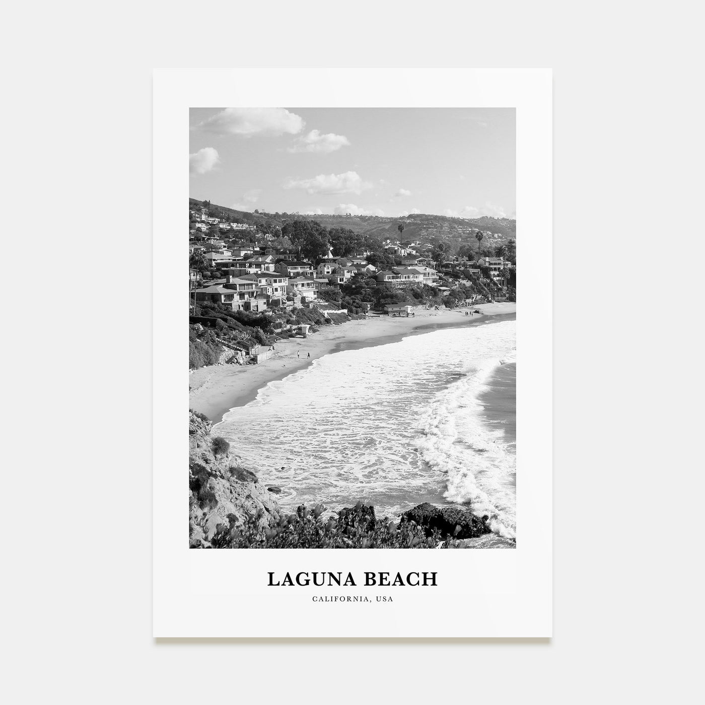 Laguna Beach Portrait B&W No 2 Poster