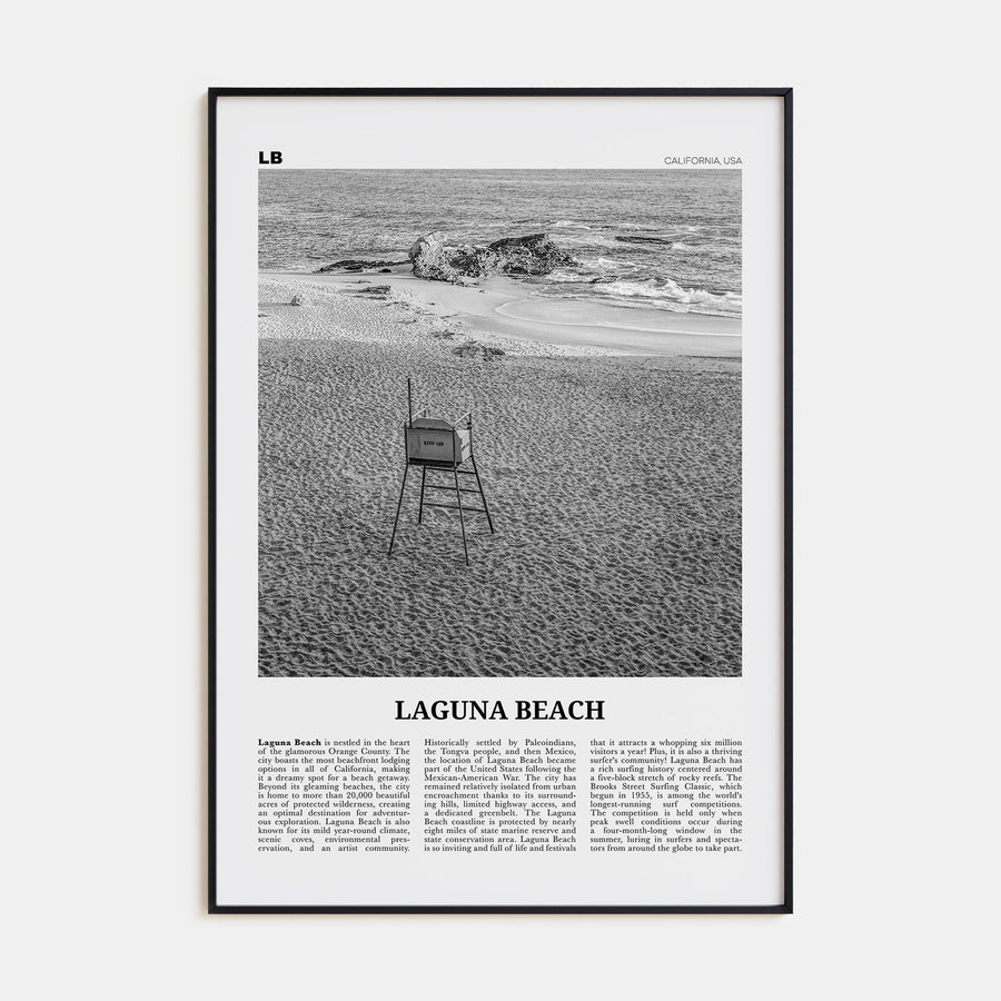Laguna Beach Travel B&W No 2 Poster