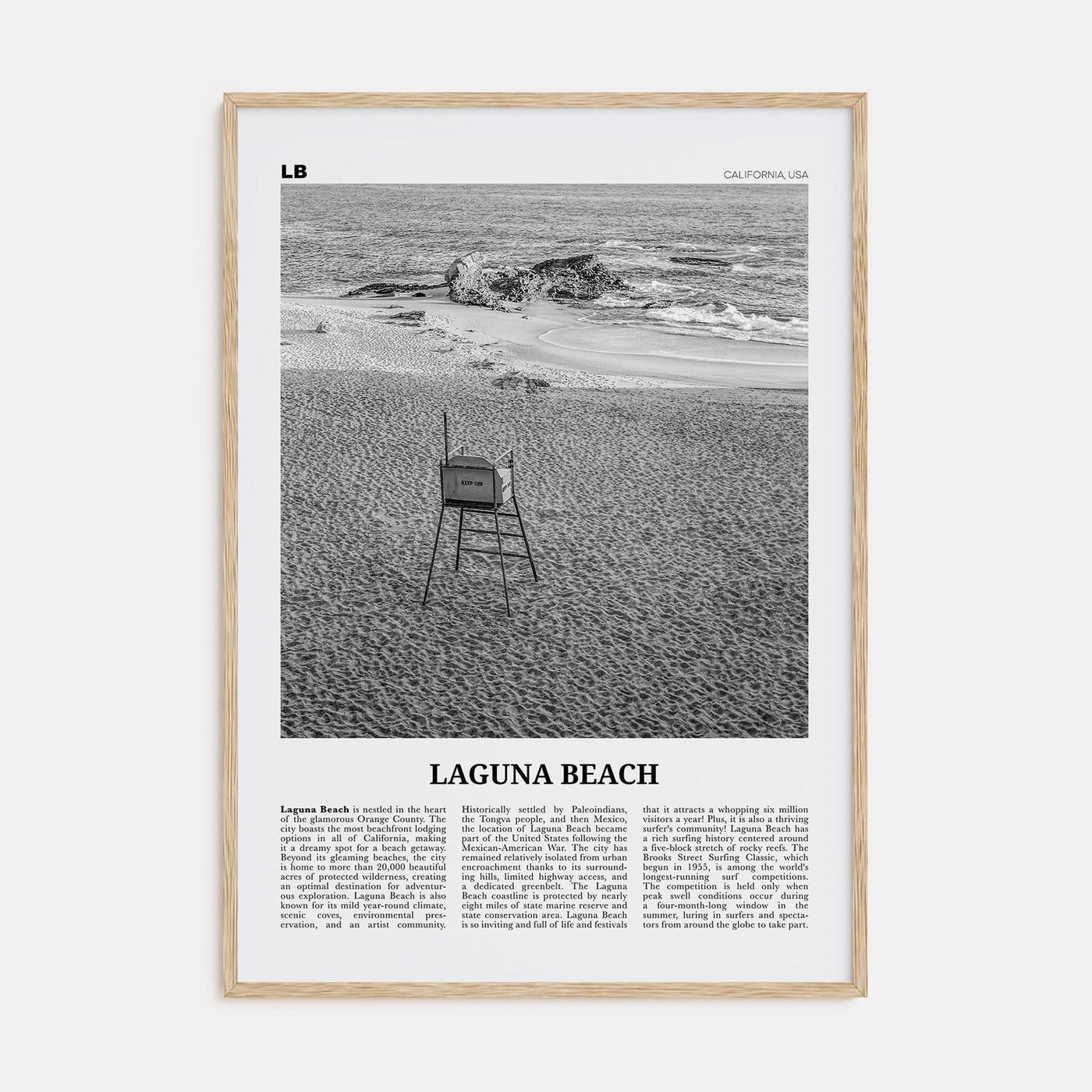 Laguna Beach Travel B&W No 2 Poster