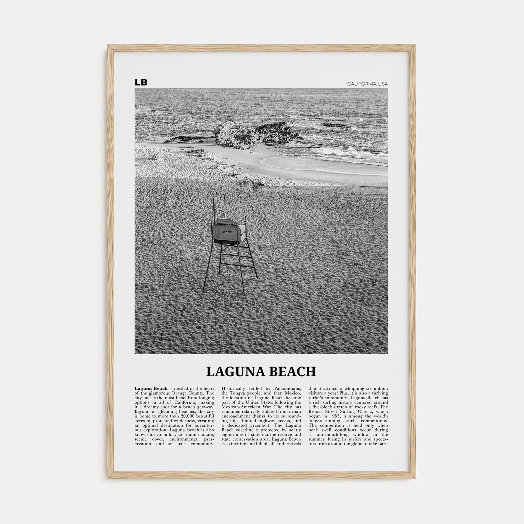 Laguna Beach Travel B&W No 2 Poster