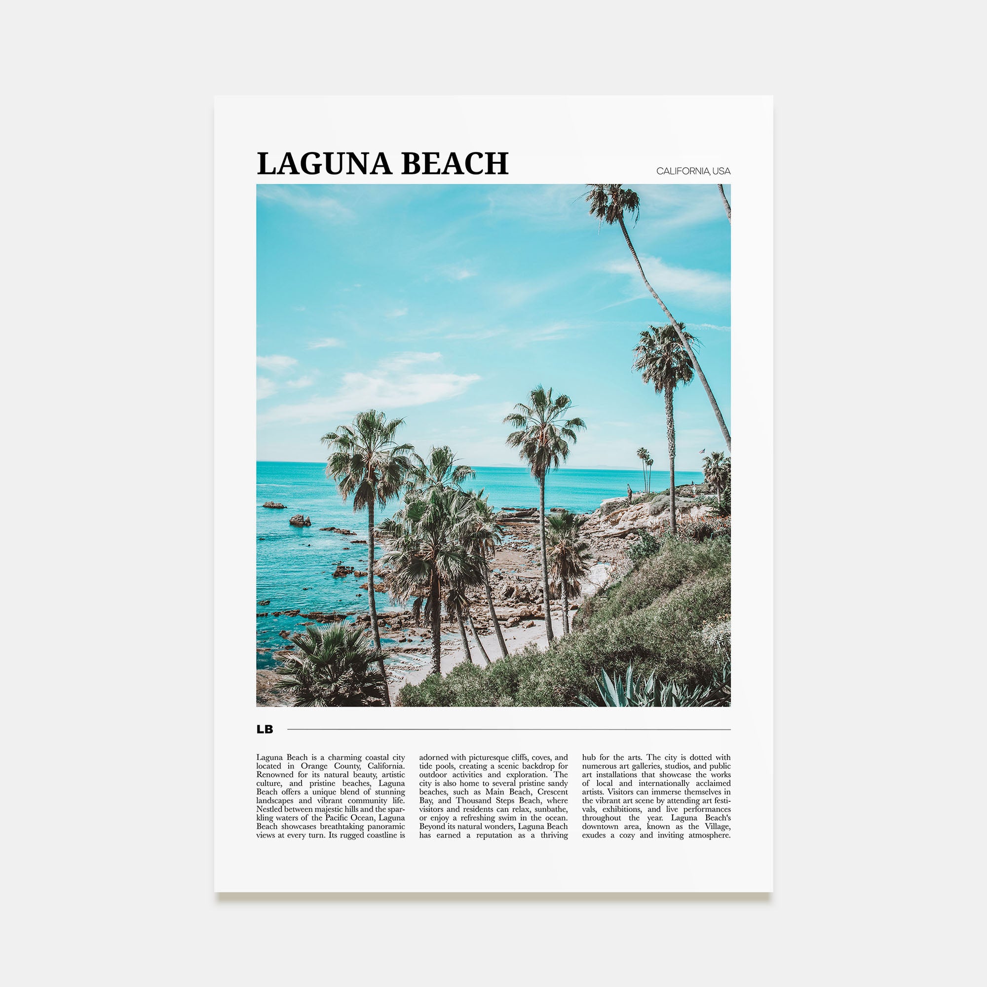 Laguna Beach Travel Color No 3 Poster