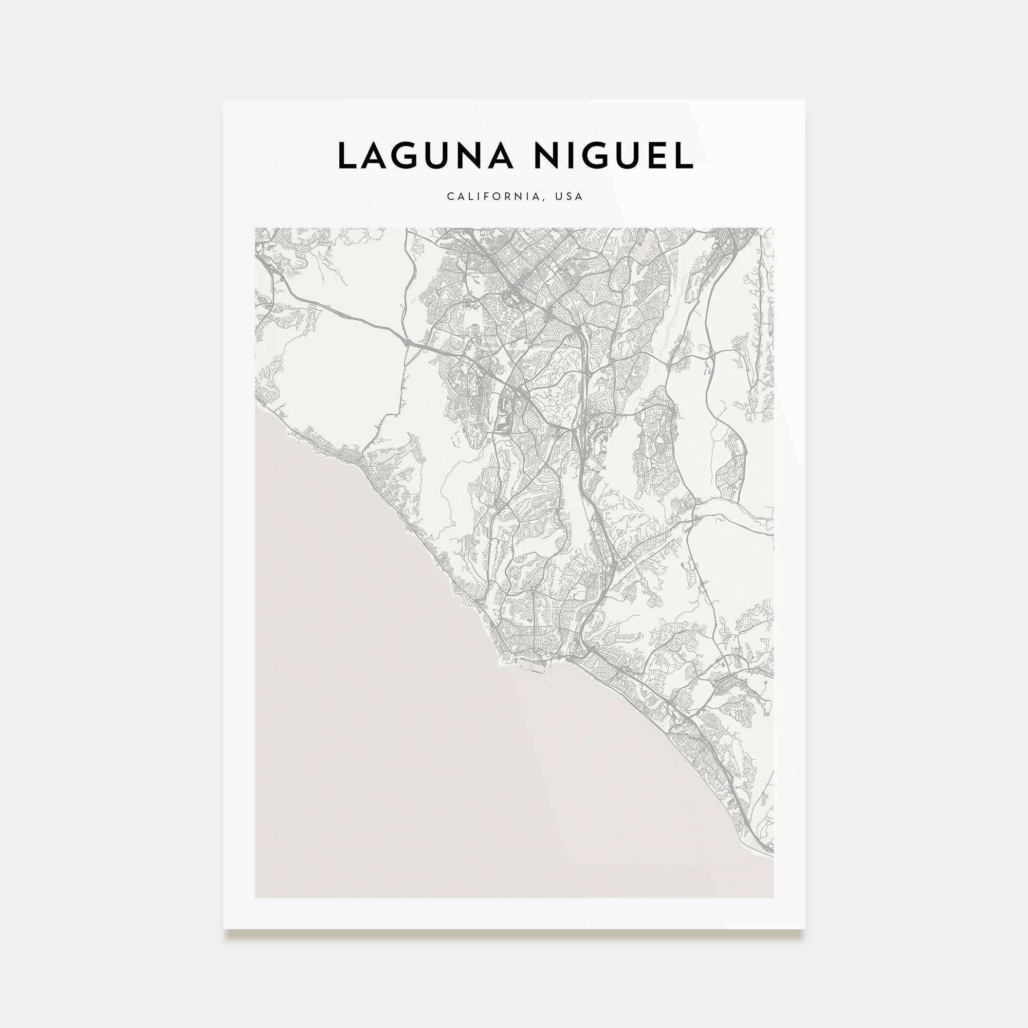 Laguna Niguel Map Portrait Poster